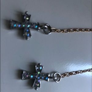 Dangling cross earrings